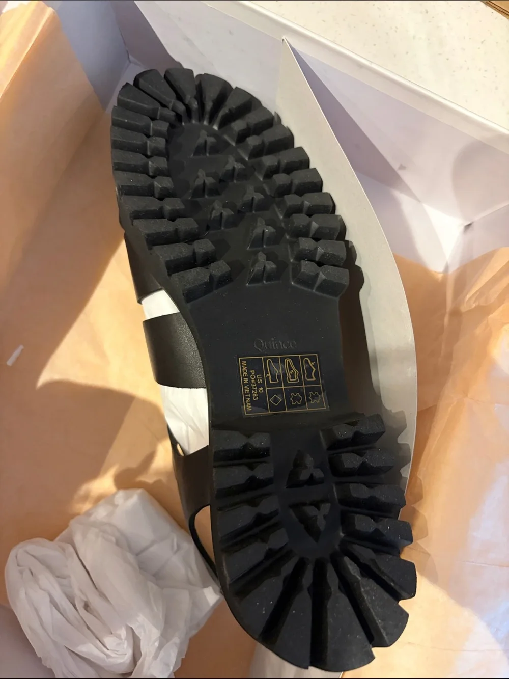 Quince Black Chunky Fisherman Sandals